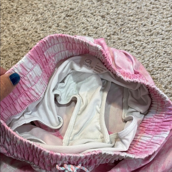 Gap Kids Athletic Fully Lined Pink and White Marbled Shorts Size Small | running - Picture 5 of 5